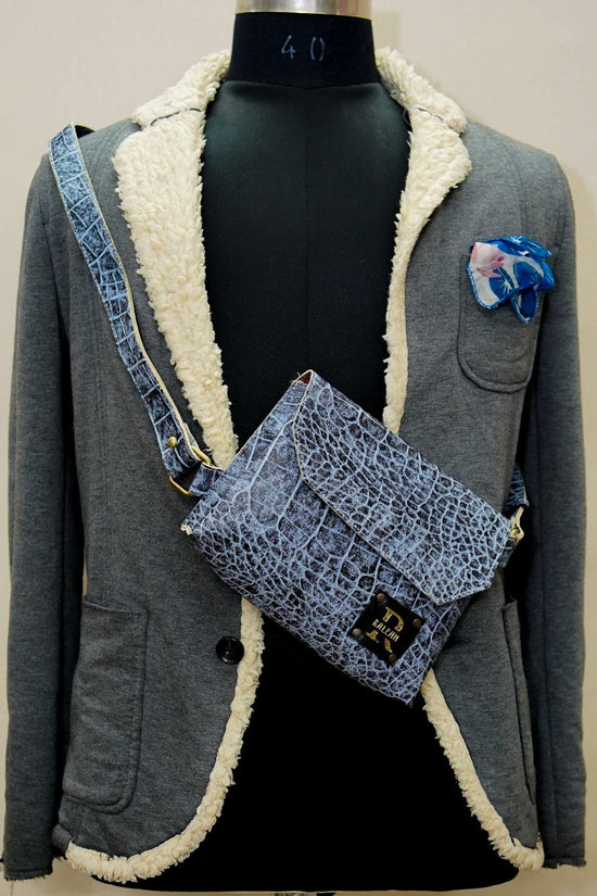 Indigo Croco Vegan Leather