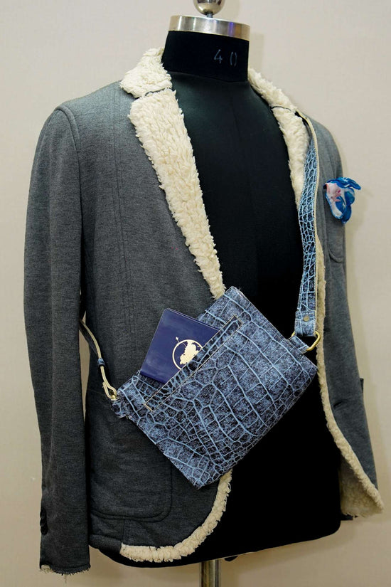 Indigo Croco Vegan Leather