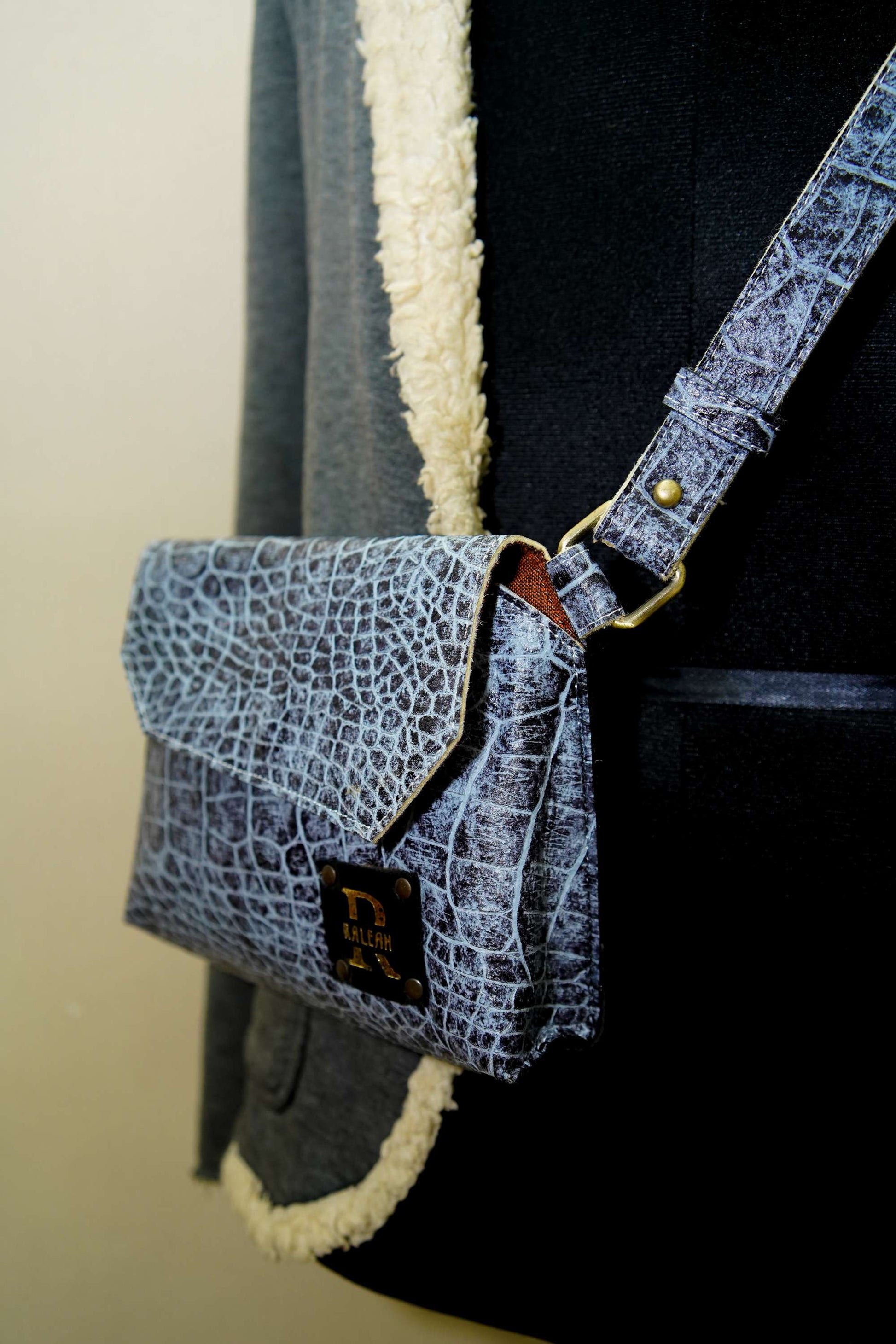Indigo Croco Vegan Leather