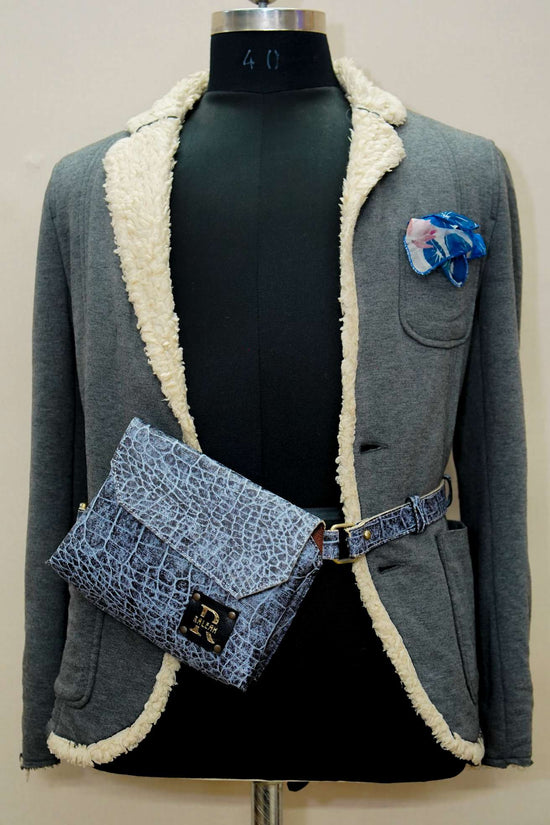 Indigo Croco Vegan Leather